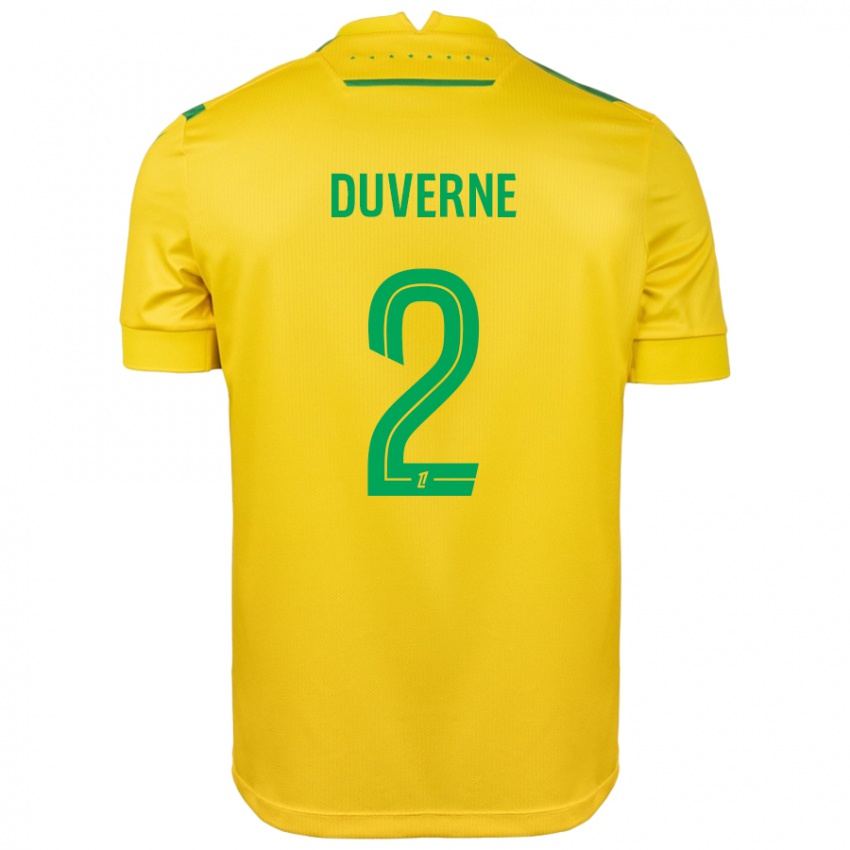 Gyermek Jean-Kévin Duverne #2 Sárga Zöld Hazai Jersey 2024/25 Mez Póló Ing