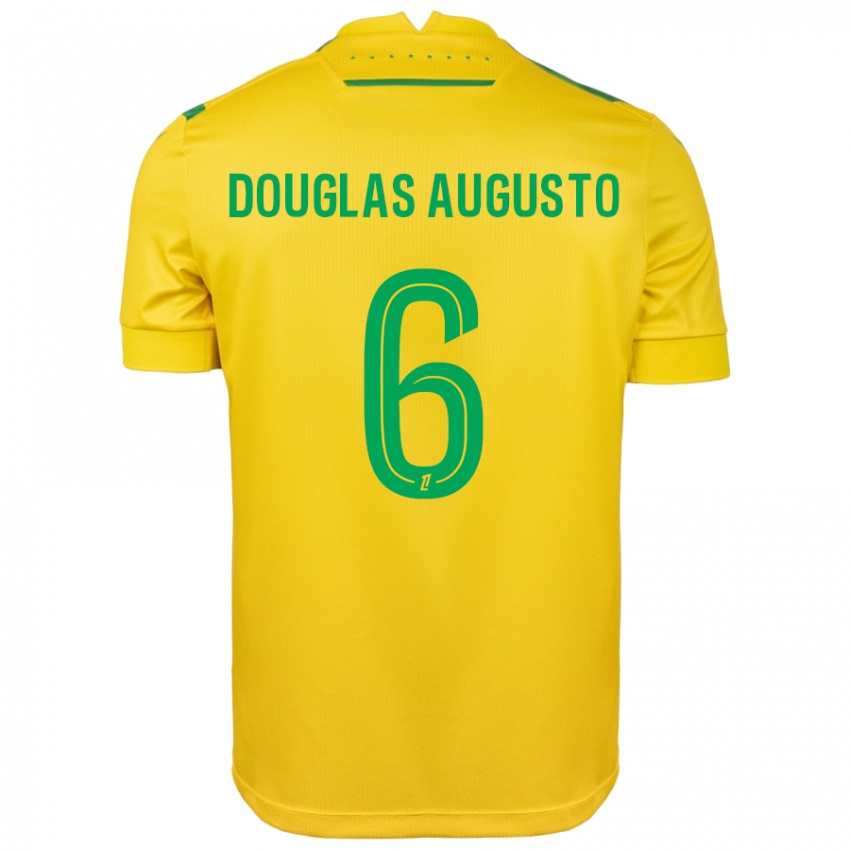 Gyermek Douglas Augusto #6 Sárga Zöld Hazai Jersey 2024/25 Mez Póló Ing