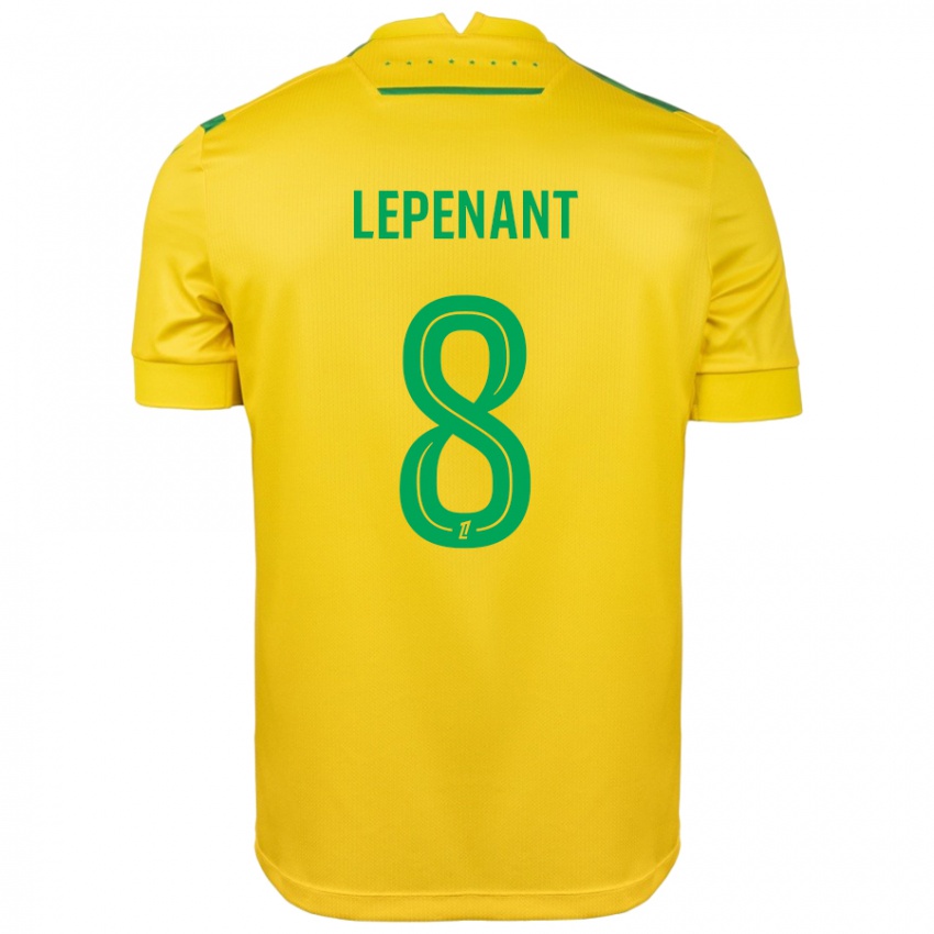 Gyermek Johann Lepenant #8 Sárga Zöld Hazai Jersey 2024/25 Mez Póló Ing