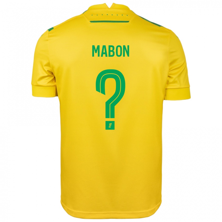 Gyermek Tom Mabon #0 Sárga Zöld Hazai Jersey 2024/25 Mez Póló Ing