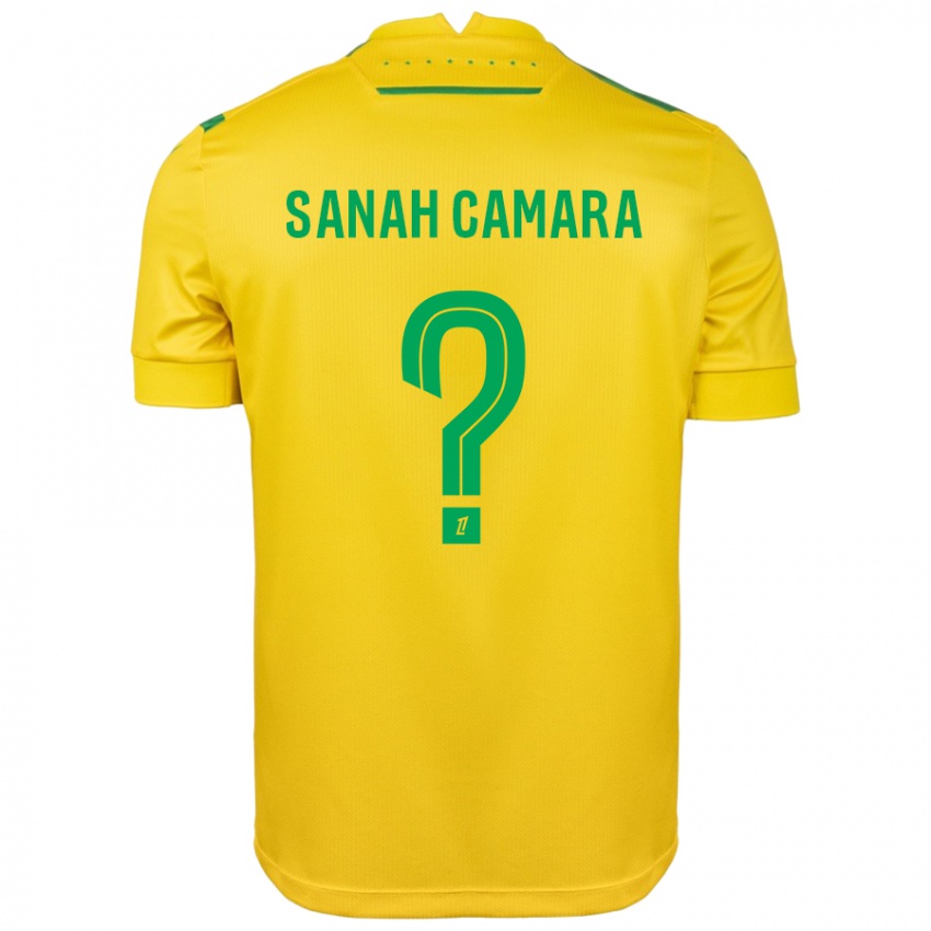 Gyermek Sanah Camara #0 Sárga Zöld Hazai Jersey 2024/25 Mez Póló Ing