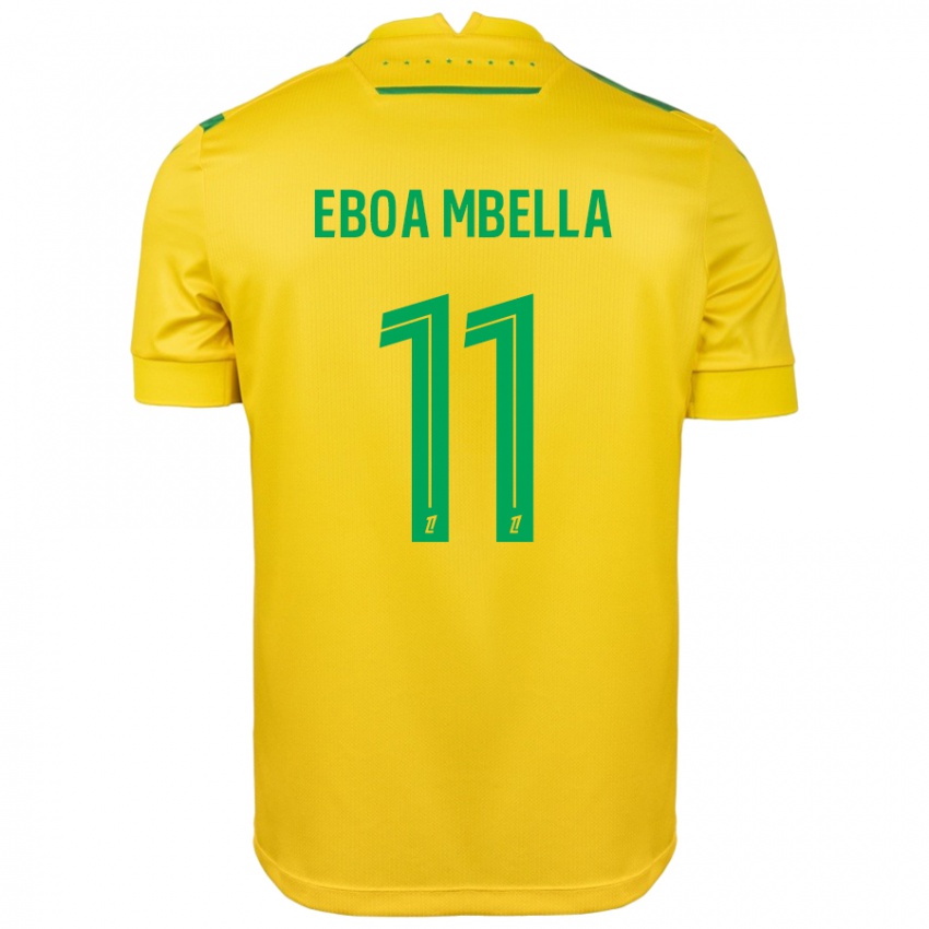 Gyermek Eden Eboa Mbella #11 Sárga Zöld Hazai Jersey 2024/25 Mez Póló Ing