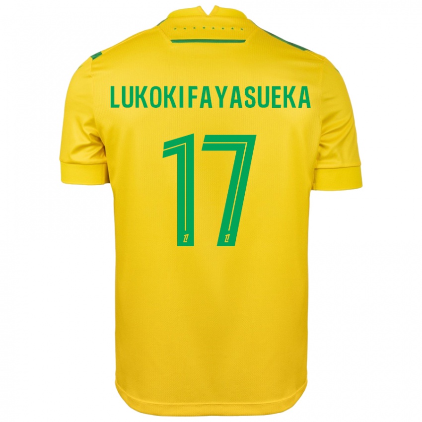 Gyermek Kévin Lukoki Fayasueka #17 Sárga Zöld Hazai Jersey 2024/25 Mez Póló Ing