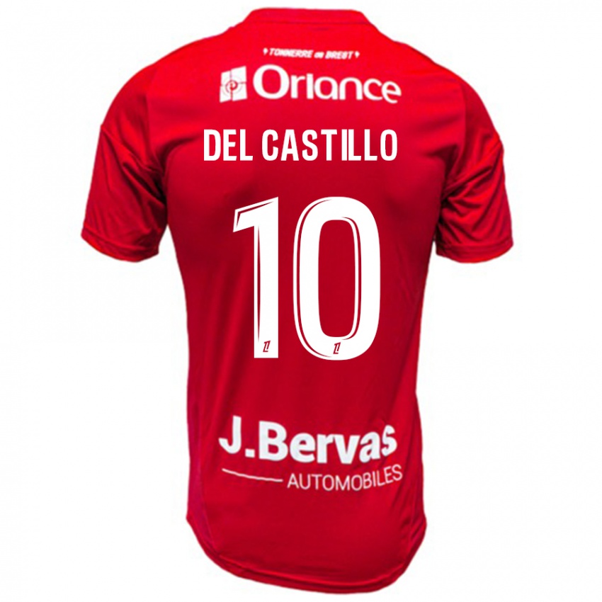 Gyermek Romain Del Castillo #10 Piros Fehér Hazai Jersey 2024/25 Mez Póló Ing