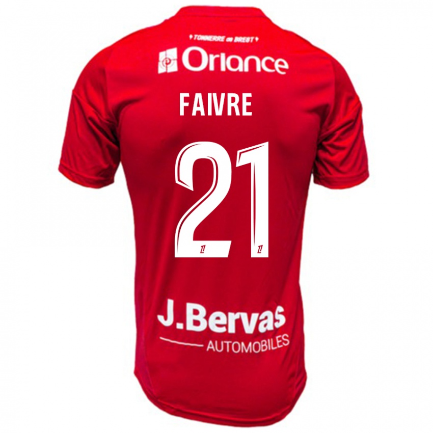 Gyermek Romain Faivre #21 Piros Fehér Hazai Jersey 2024/25 Mez Póló Ing