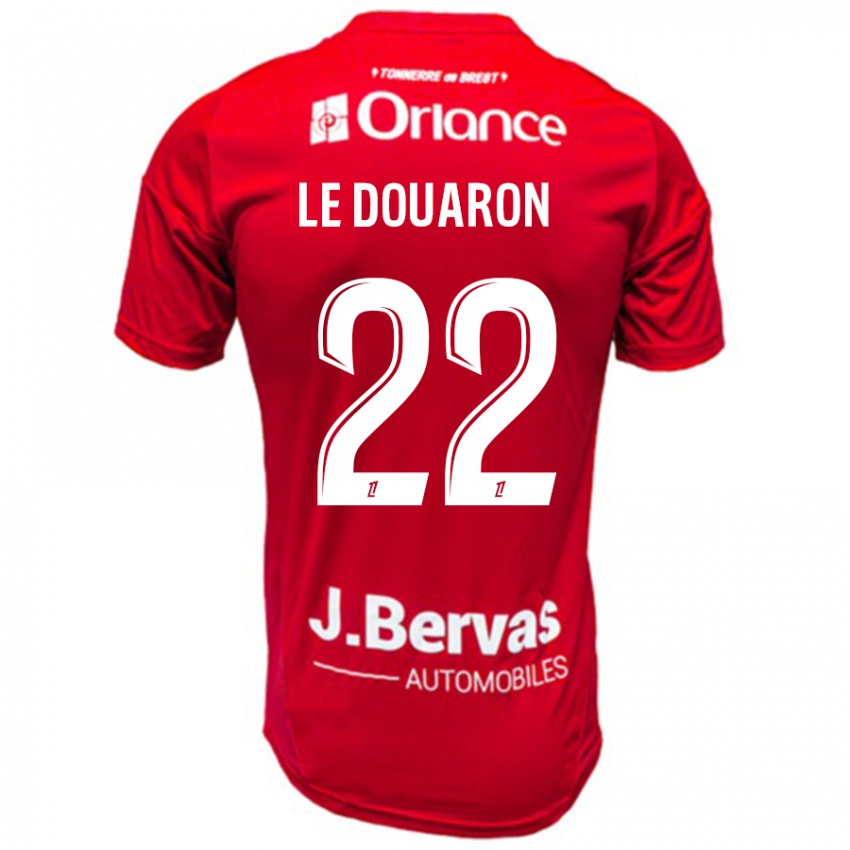 Gyermek Jérémy Le Douaron #22 Piros Fehér Hazai Jersey 2024/25 Mez Póló Ing