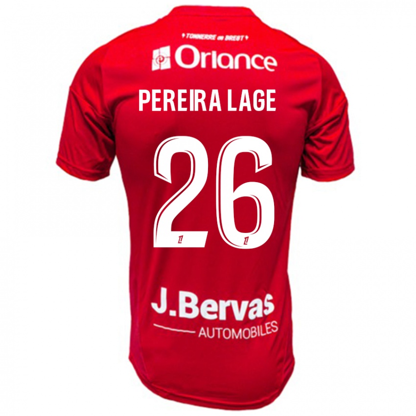 Gyermek Mathias Pereira Lage #26 Piros Fehér Hazai Jersey 2024/25 Mez Póló Ing