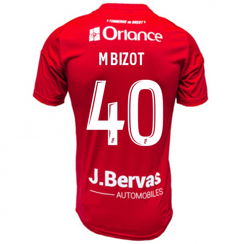 Gyermek Marco Bizot #40 Piros Fehér Hazai Jersey 2024/25 Mez Póló Ing