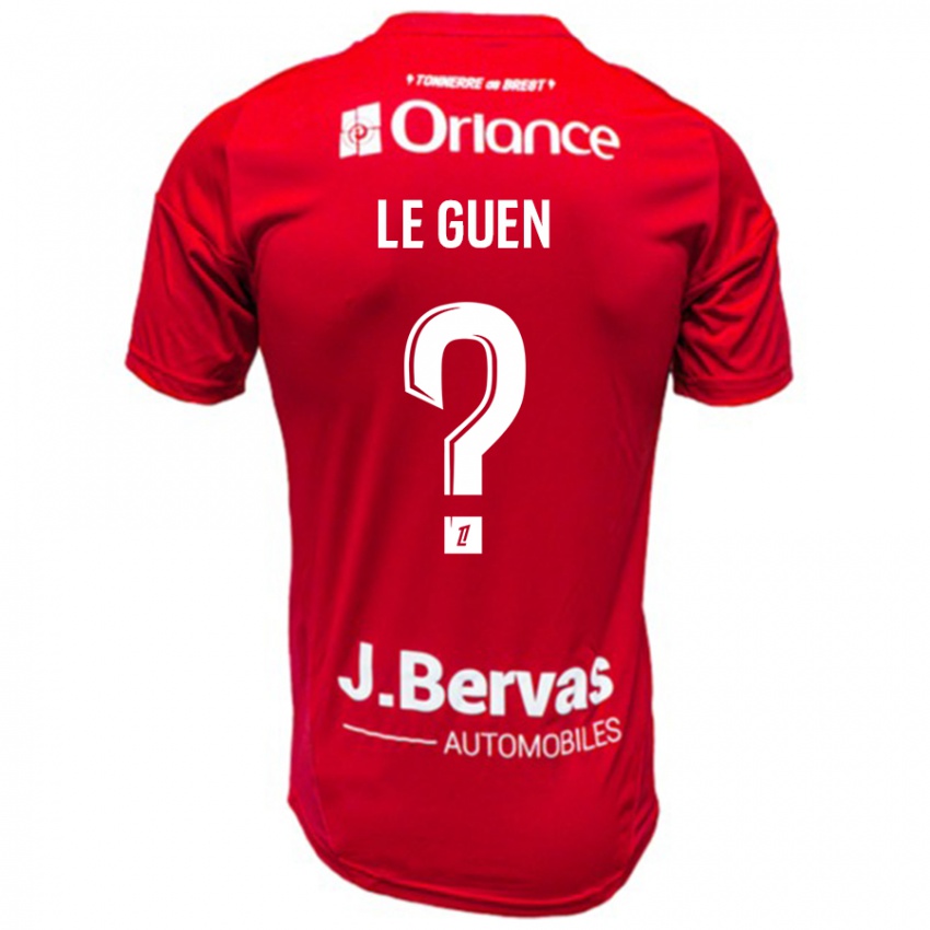 Gyermek Raphaël Le Guen #0 Piros Fehér Hazai Jersey 2024/25 Mez Póló Ing