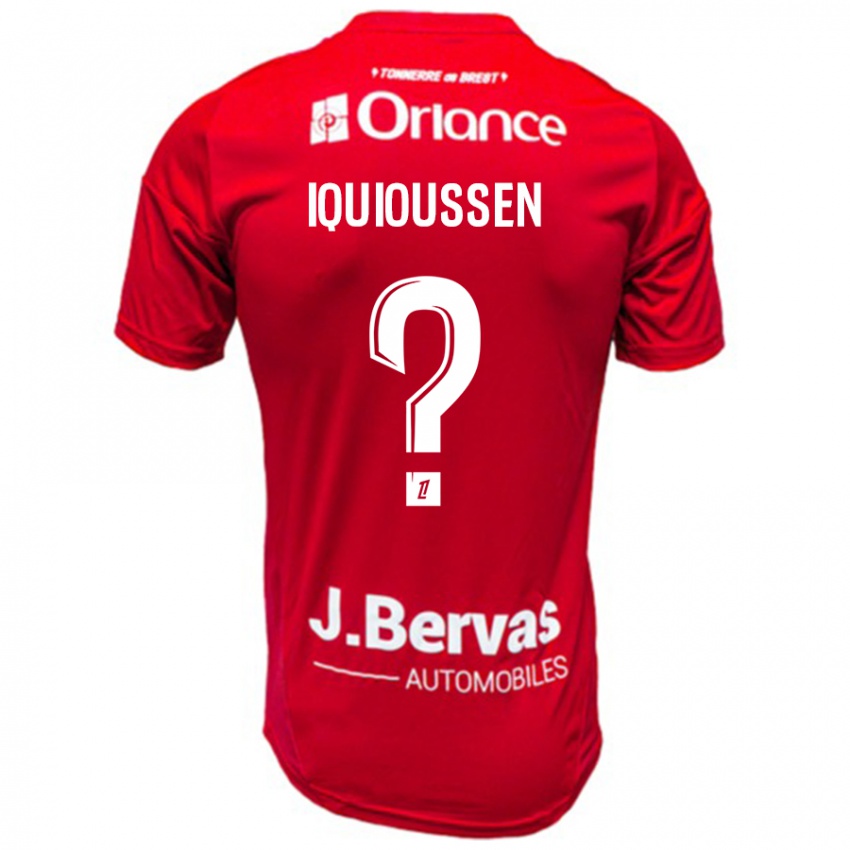 Gyermek Adam Iquioussen #0 Piros Fehér Hazai Jersey 2024/25 Mez Póló Ing