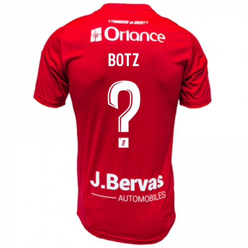 Gyermek Léo Botz #0 Piros Fehér Hazai Jersey 2024/25 Mez Póló Ing