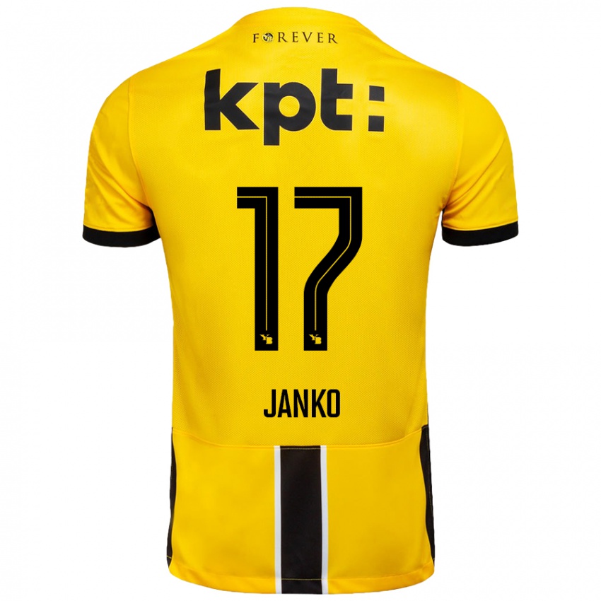 Gyermek Saidy Janko #17 Sárga Fekete Hazai Jersey 2024/25 Mez Póló Ing