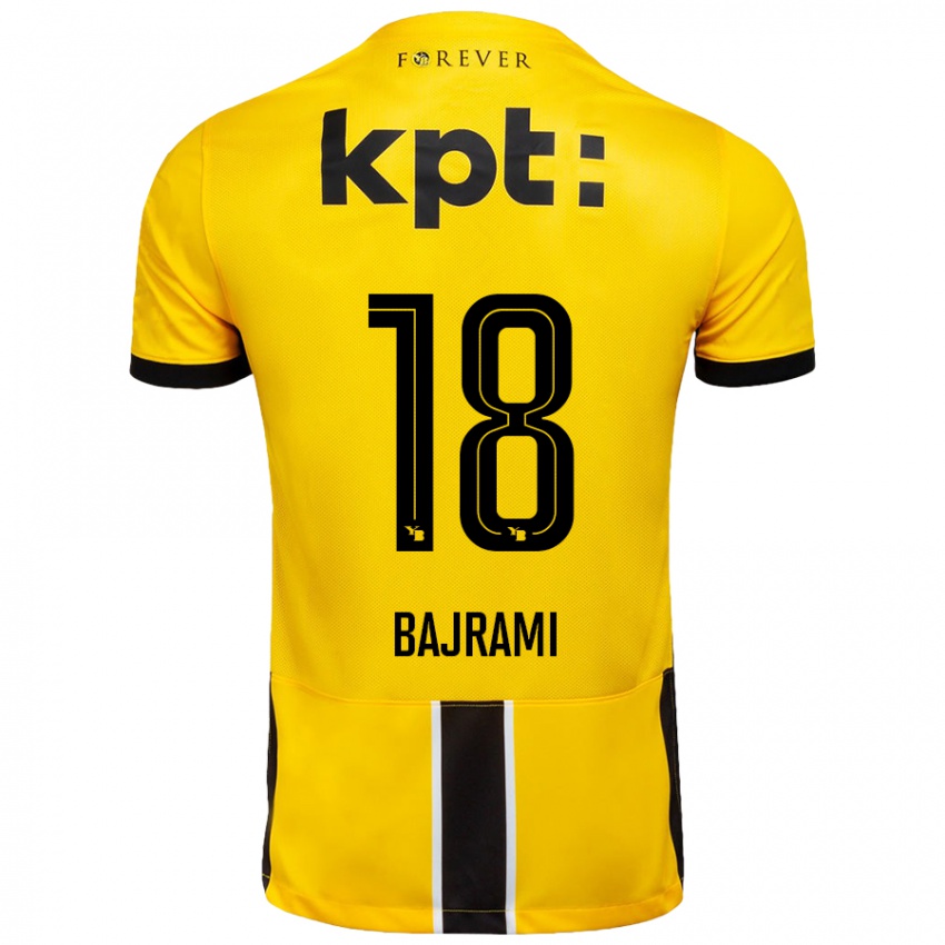 Gyermek Ardian Bajrami #18 Sárga Fekete Hazai Jersey 2024/25 Mez Póló Ing