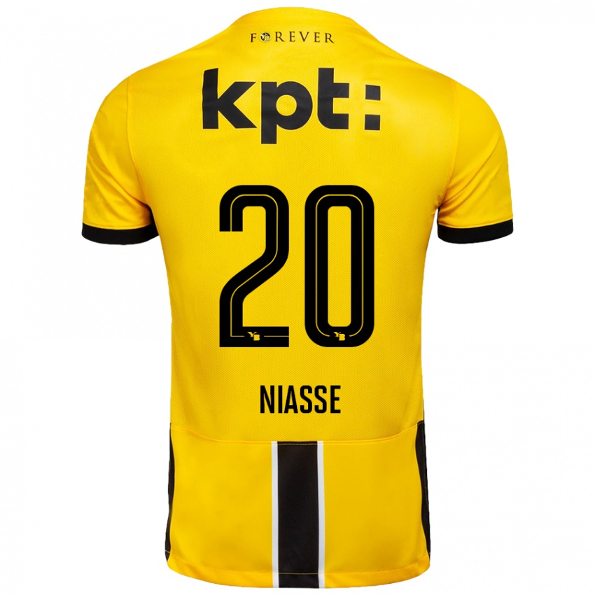 Gyermek Cheikh Niasse #20 Sárga Fekete Hazai Jersey 2024/25 Mez Póló Ing