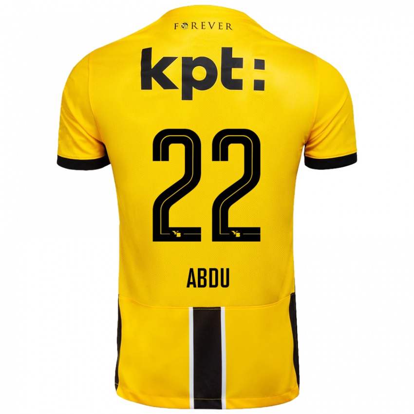 Gyermek Abdu Conté #22 Sárga Fekete Hazai Jersey 2024/25 Mez Póló Ing