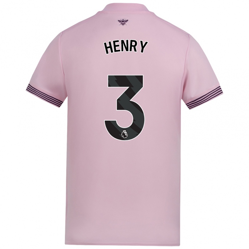 Gyermek Rico Henry #3 Rózsaszín Idegenbeli Jersey 2024/25 Mez Póló Ing