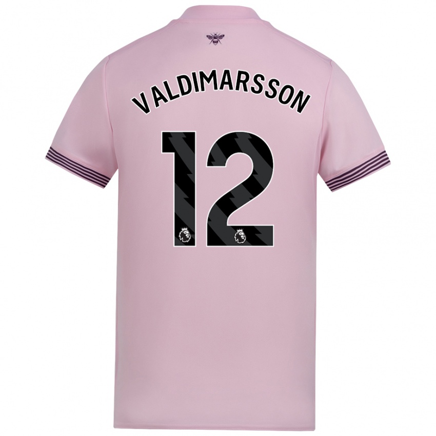 Gyermek Hákon Rafn Valdimarsson #12 Rózsaszín Idegenbeli Jersey 2024/25 Mez Póló Ing