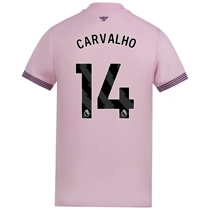 Gyermek Fabio Carvalho #14 Rózsaszín Idegenbeli Jersey 2024/25 Mez Póló Ing