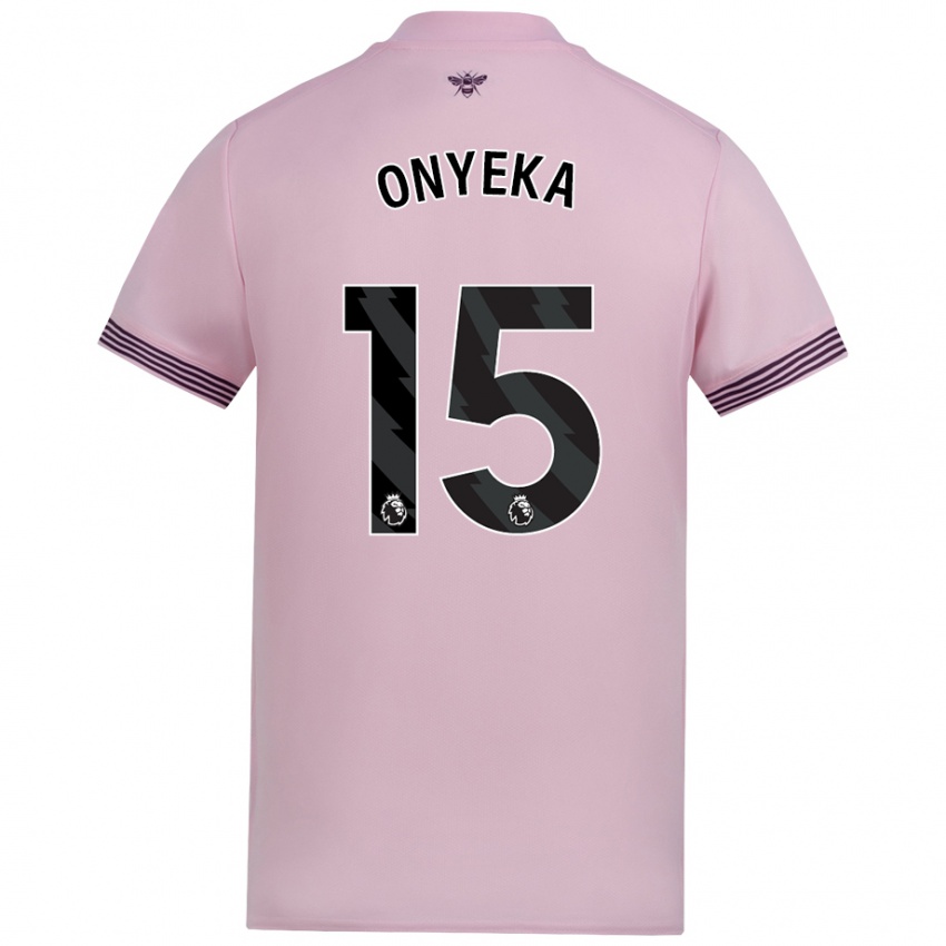 Gyermek Frank Onyeka #15 Rózsaszín Idegenbeli Jersey 2024/25 Mez Póló Ing