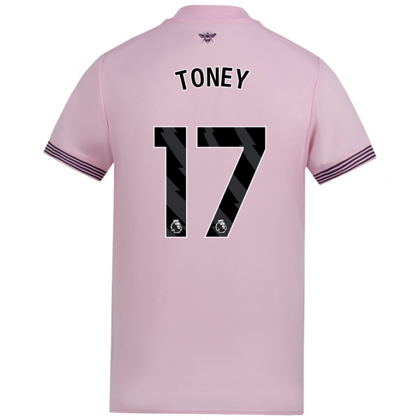 Gyermek Ivan Toney #17 Rózsaszín Idegenbeli Jersey 2024/25 Mez Póló Ing