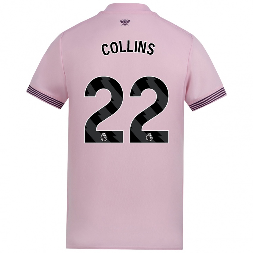 Gyermek Nathan Collins #22 Rózsaszín Idegenbeli Jersey 2024/25 Mez Póló Ing