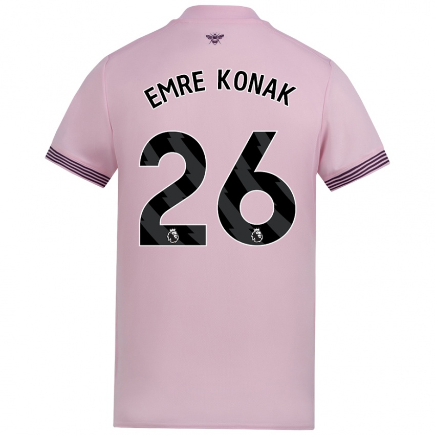 Gyermek Yunus Emre Konak #26 Rózsaszín Idegenbeli Jersey 2024/25 Mez Póló Ing