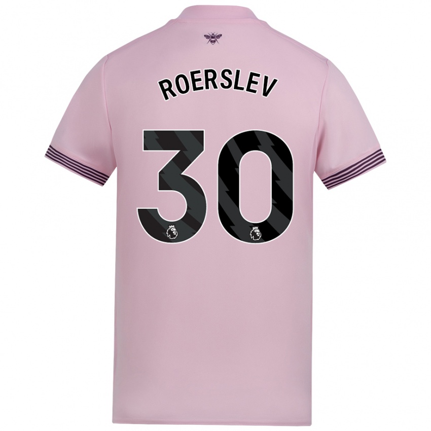 Gyermek Mads Roerslev #30 Rózsaszín Idegenbeli Jersey 2024/25 Mez Póló Ing