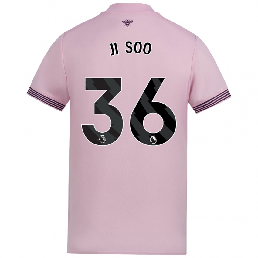 Gyermek Ji-Soo Kim #36 Rózsaszín Idegenbeli Jersey 2024/25 Mez Póló Ing