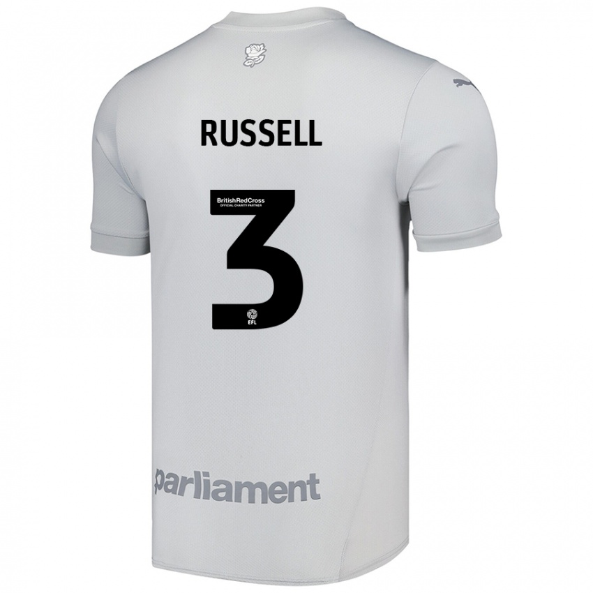 Gyermek Jon Russell #3 Ezüstszürke Idegenbeli Jersey 2024/25 Mez Póló Ing