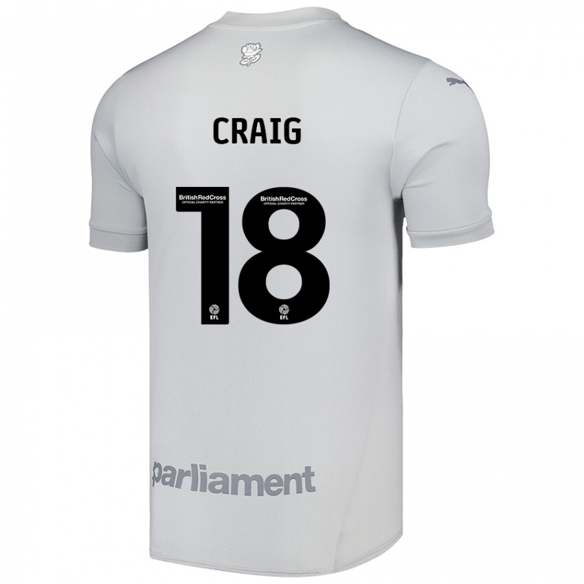 Gyermek Matthew Craig #18 Ezüstszürke Idegenbeli Jersey 2024/25 Mez Póló Ing