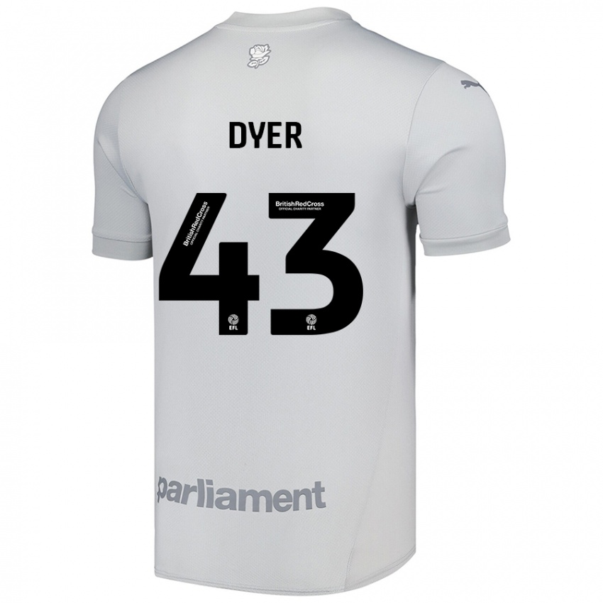 Gyermek Josiah Dyer #43 Ezüstszürke Idegenbeli Jersey 2024/25 Mez Póló Ing