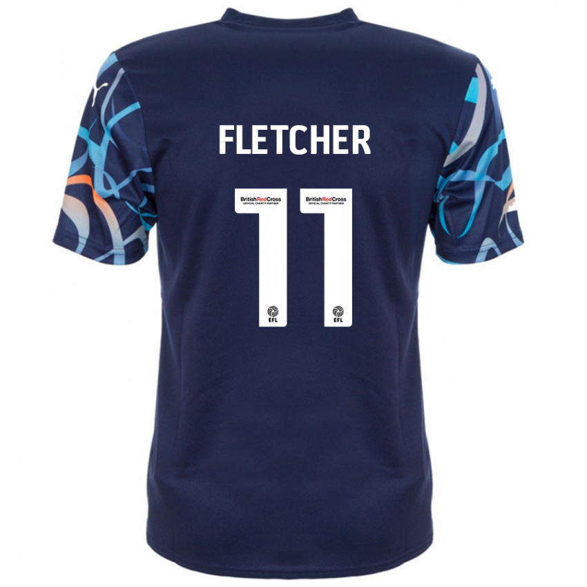 Gyermek Ashley Fletcher #11 Sötétkék Idegenbeli Jersey 2024/25 Mez Póló Ing