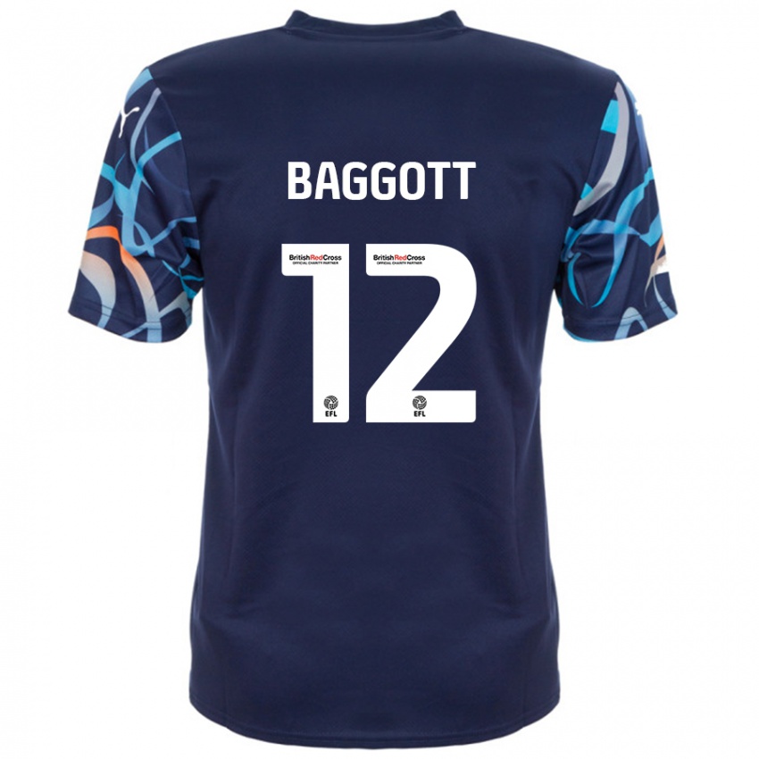 Gyermek Elkan Baggott #12 Sötétkék Idegenbeli Jersey 2024/25 Mez Póló Ing