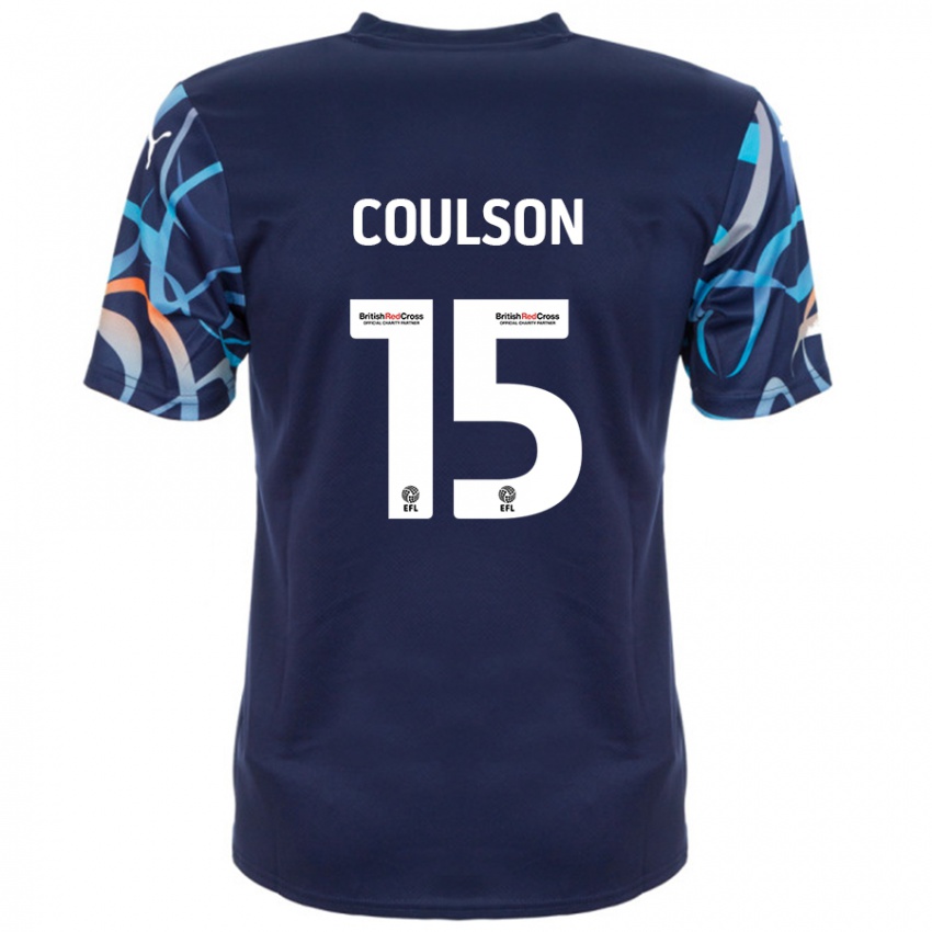 Gyermek Hayden Coulson #15 Sötétkék Idegenbeli Jersey 2024/25 Mez Póló Ing