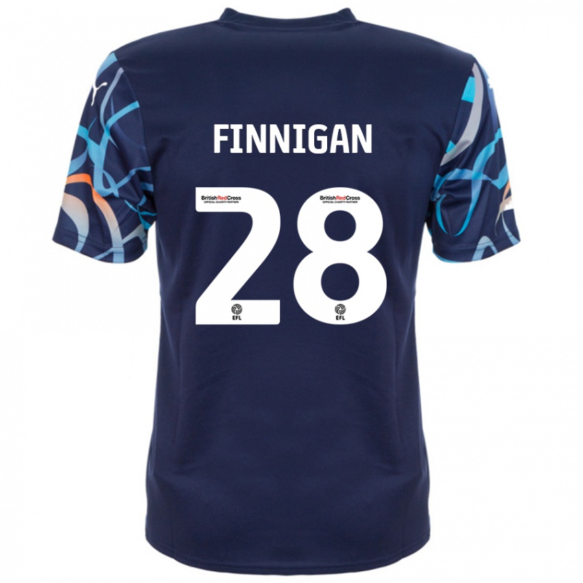 Gyermek Ryan Finnigan #28 Sötétkék Idegenbeli Jersey 2024/25 Mez Póló Ing