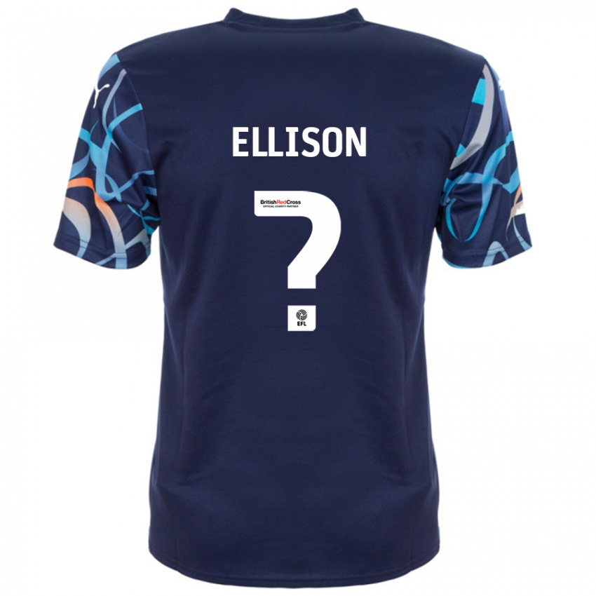 Gyermek Jordyn Ellison #0 Sötétkék Idegenbeli Jersey 2024/25 Mez Póló Ing