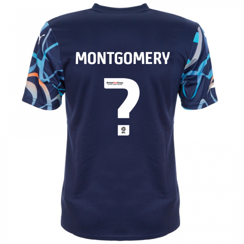 Gyermek Aleysha Montgomery #0 Sötétkék Idegenbeli Jersey 2024/25 Mez Póló Ing