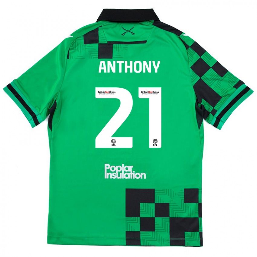 Gyermek Micah Anthony #21 Zöld Fekete Idegenbeli Jersey 2024/25 Mez Póló Ing