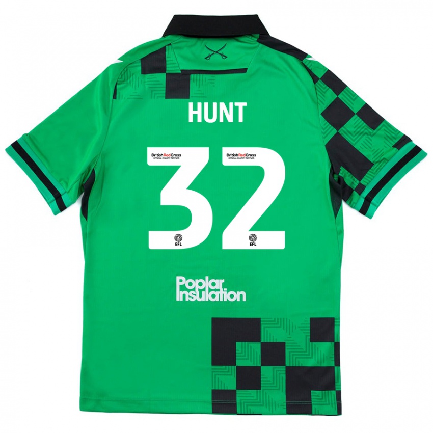 Gyermek Jack Hunt #32 Zöld Fekete Idegenbeli Jersey 2024/25 Mez Póló Ing