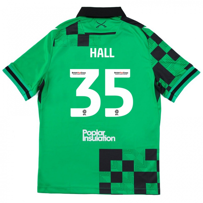 Gyermek Matt Hall #35 Zöld Fekete Idegenbeli Jersey 2024/25 Mez Póló Ing