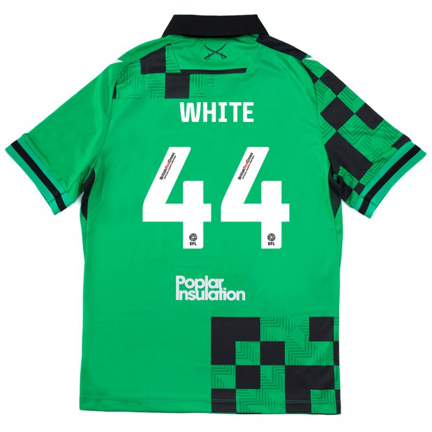 Gyermek Charlie White #44 Zöld Fekete Idegenbeli Jersey 2024/25 Mez Póló Ing