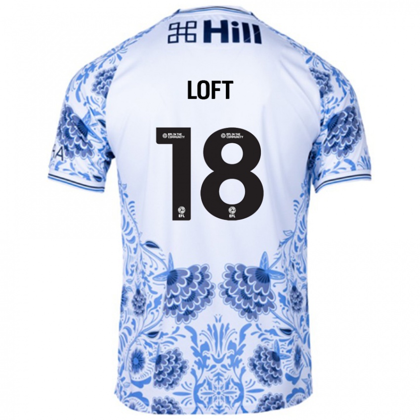 Gyermek Ryan Loft #18 Fehér Kék Idegenbeli Jersey 2024/25 Mez Póló Ing