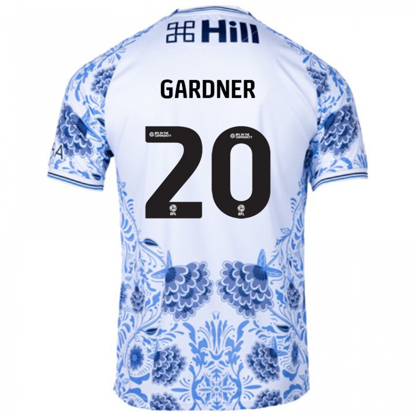 Gyermek Gary Gardner #20 Fehér Kék Idegenbeli Jersey 2024/25 Mez Póló Ing