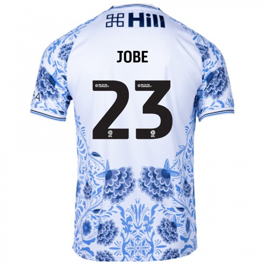 Gyermek Mamadou Jobe #23 Fehér Kék Idegenbeli Jersey 2024/25 Mez Póló Ing