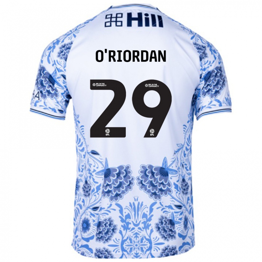 Gyermek Connor O'riordan #29 Fehér Kék Idegenbeli Jersey 2024/25 Mez Póló Ing