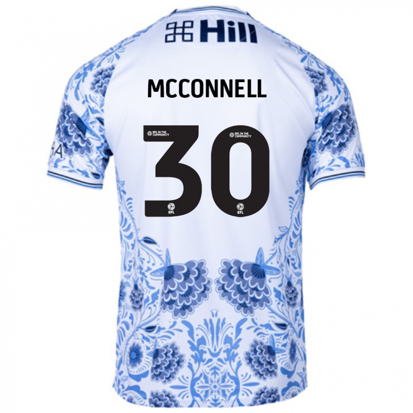 Gyermek Glenn Mcconnell #30 Fehér Kék Idegenbeli Jersey 2024/25 Mez Póló Ing