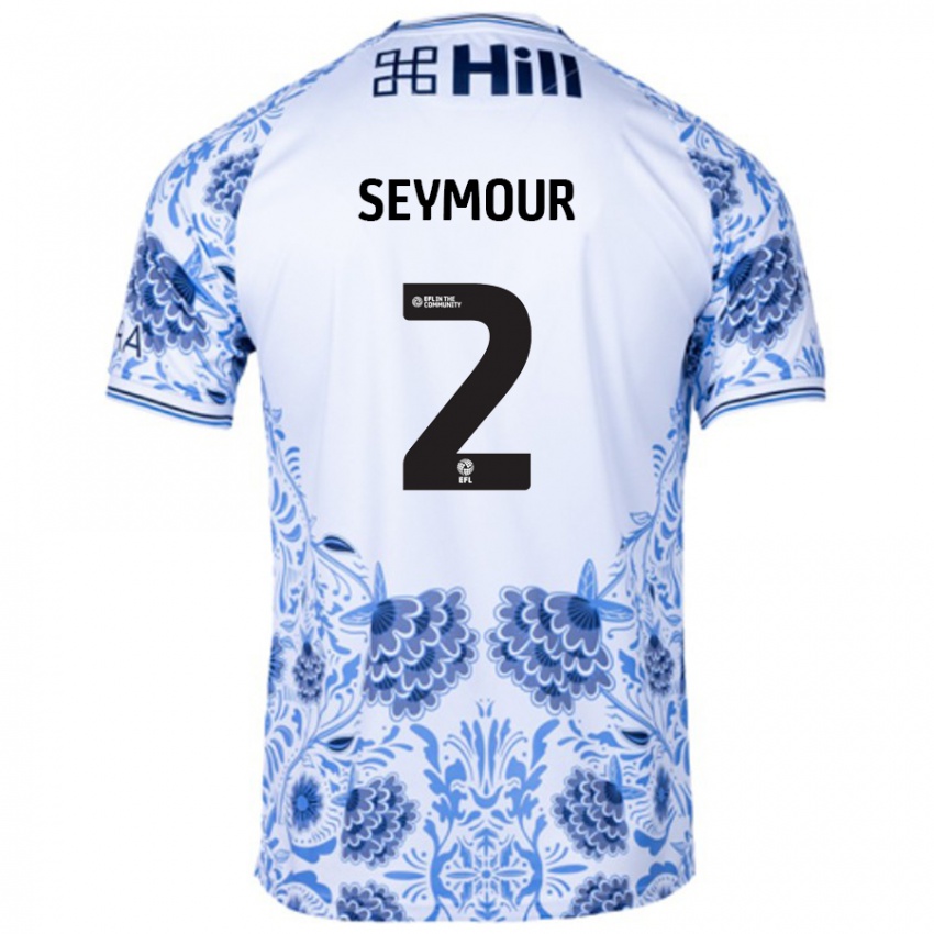 Gyermek Mayzee Seymour #2 Fehér Kék Idegenbeli Jersey 2024/25 Mez Póló Ing