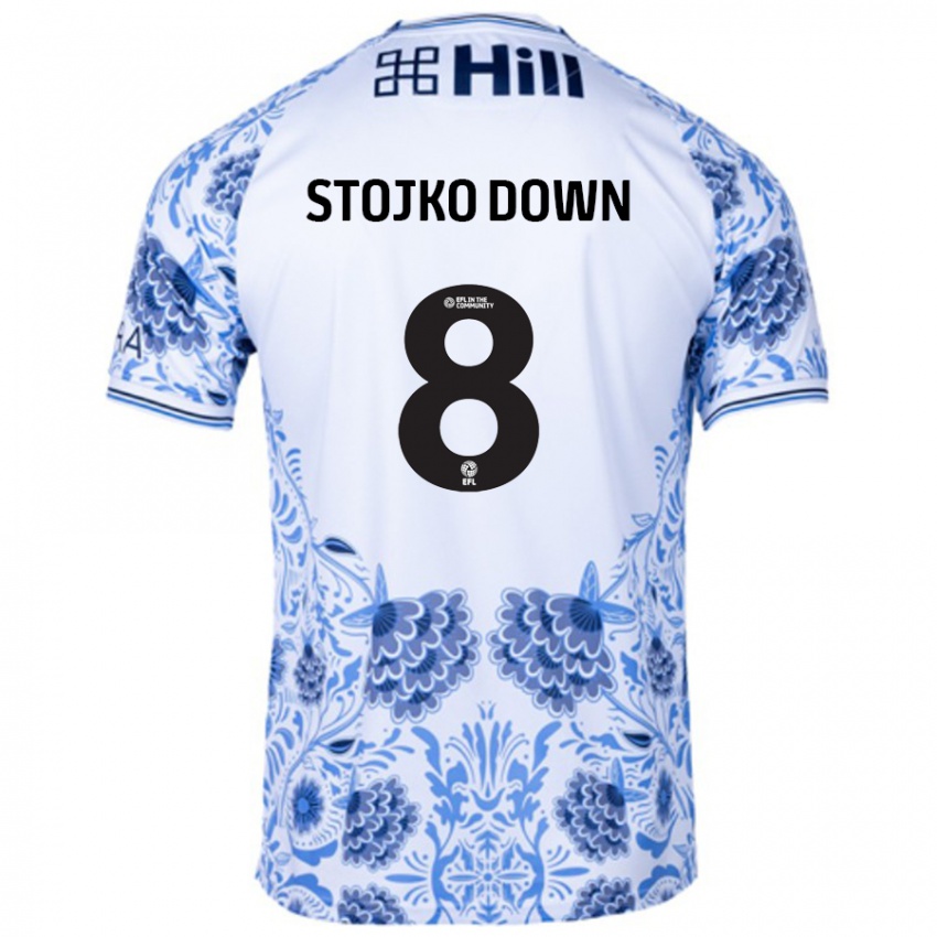 Gyermek Alysha Stojko-Down #8 Fehér Kék Idegenbeli Jersey 2024/25 Mez Póló Ing