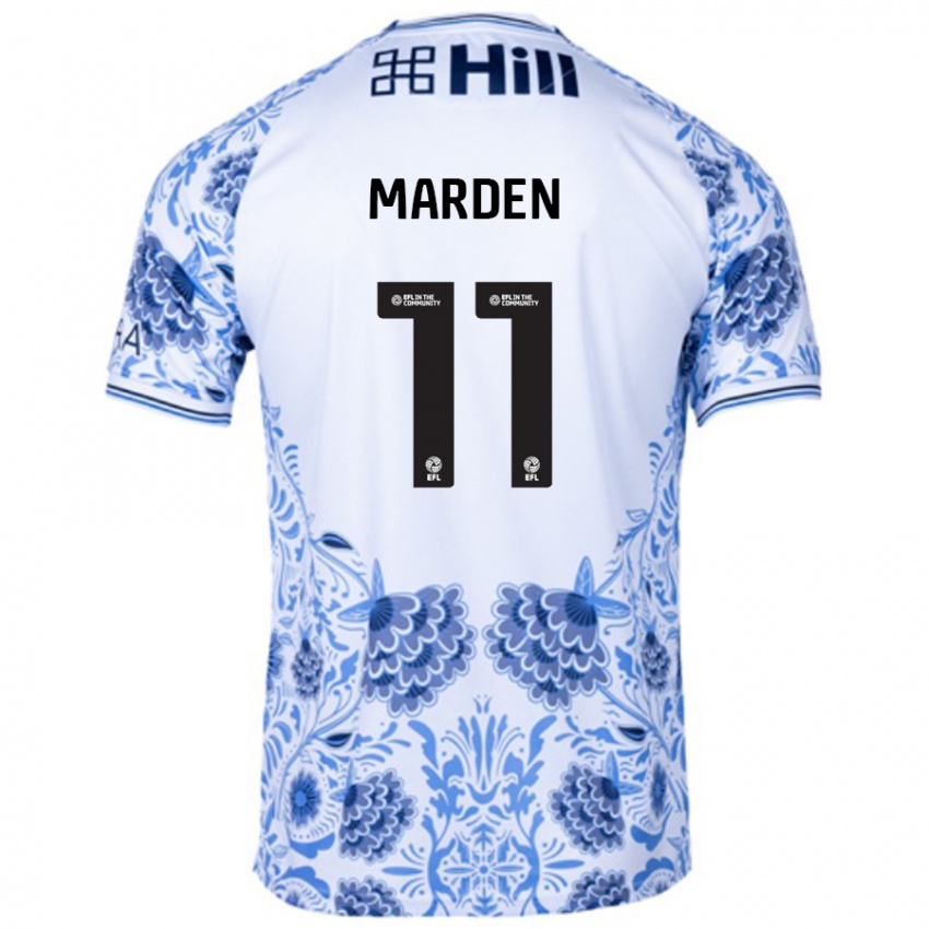 Gyermek Ella Marden #11 Fehér Kék Idegenbeli Jersey 2024/25 Mez Póló Ing