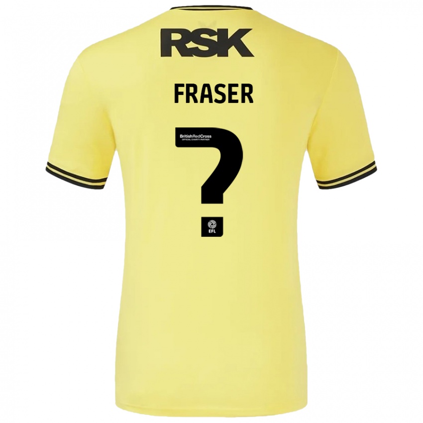 Gyermek Scott Fraser #0 Sárga Fekete Idegenbeli Jersey 2024/25 Mez Póló Ing